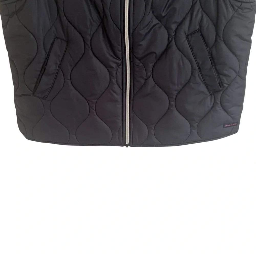 Saint James Maelie Navy Blue Quilted Vest NWT Size FR 40